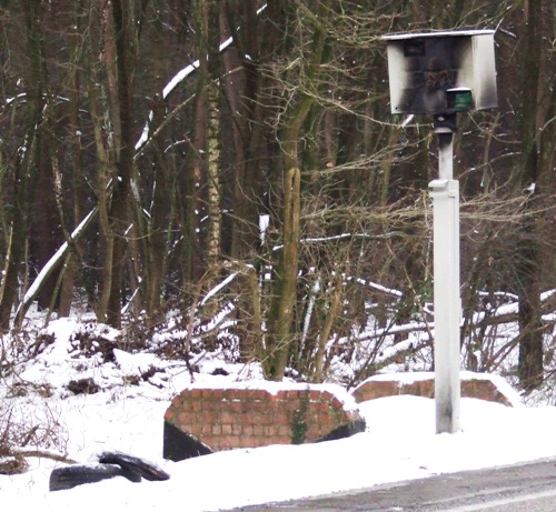 Foto Flitspaal in brand gestoken (10 januari 2010)